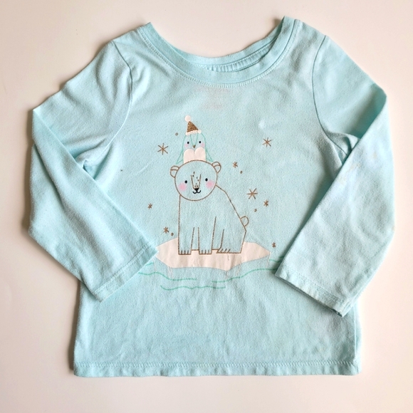 Cat & Jack Toddler Girl Bundle 4 Long Sleeved Graphic Tees size 18M - Picture 10 of 16